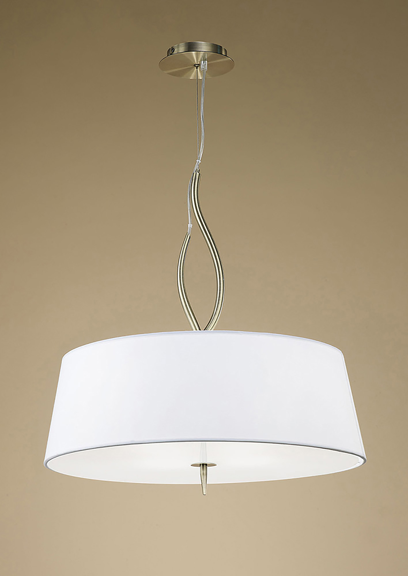 Ninette Antique Brass-Ivory White Ceiling Lights Mantra Single Pendant